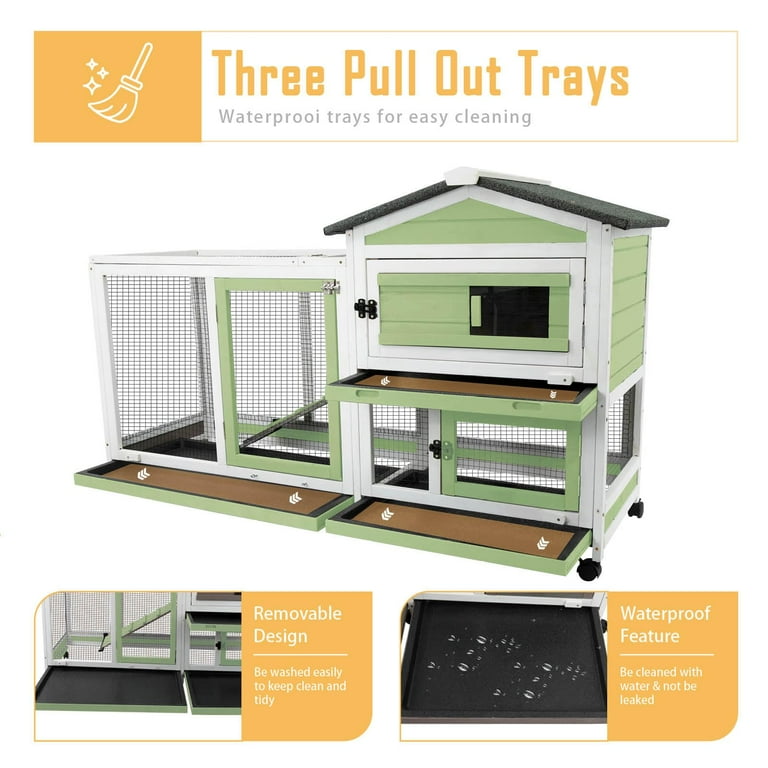 COUNTRY RABBIT Rabbit House アクセサリーケース Rabbit Hutch by Cozy Pet 4 ft Pink 2 Levels Guinea Pig Hutches Run