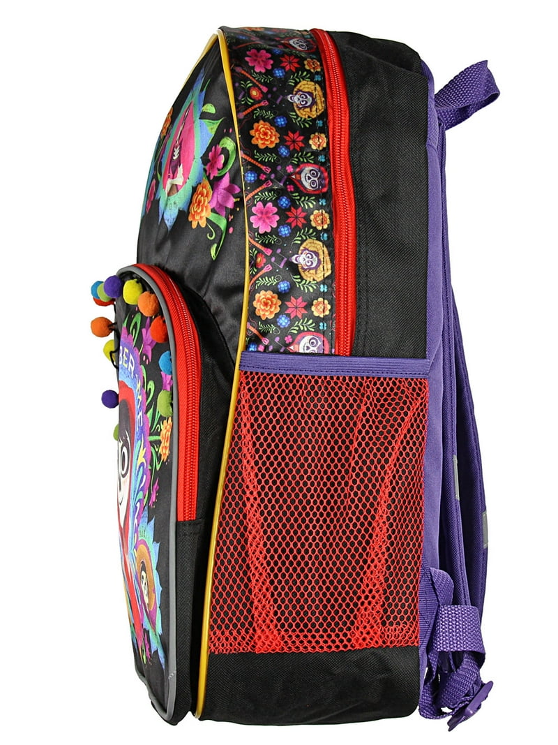Disney Coco Kids Backpack with Pom Pom Trim and Reflective Strips