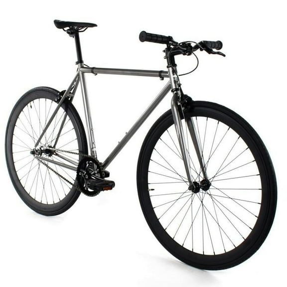 Golden Cycles Single Speed Fixie Bike – Lightweight Steel Frame, Flip-Flop Hub, 700c Wheels, Multiple Sizes & Deep V Rims (Asphalt, 59)