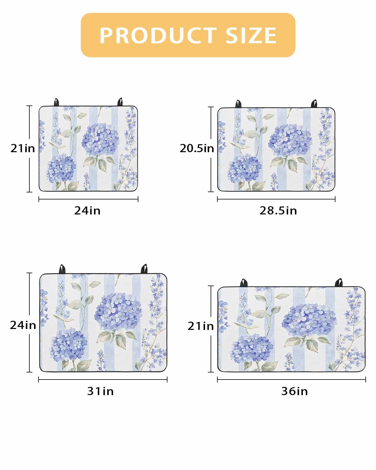 nqOlkjepod Large Induction Cooktop Protector Mat 24"x21", Purple Hydrangea Stove Top Covers for Electric Stove, Stripe Vintage Floral Decorative Stove Burner Cover Mats, Glass Top Stove Cover