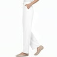 thumbnail image 5 of Qcmgmg Linebalm Pants, Pulisa Heracomfy Glamorease - Perfect Drape High Rise Pull-On Stretch Pants for Senior Women Over 50 White 2XL, 5 of 7