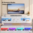thumbnail image 2 of Bestier White Marble TV Stand for TVs up to 75", Modern Entertainment Center for TVs with LED Light, High Gloss TV Console Table with Storage Drawers, 2 of 9