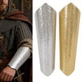 thumbnail image 3 of Jiibva Unisex Medieval Viking Gauntlet Arm Bracers PU Leather Matte Silver 25cm, 3 of 7