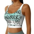 thumbnail image 2 of Rateoe Not All Who Wander Are Lost1 Print Womens' Sports Bras Scoop Neck Sports Vest- Padded U Back Seamless High Impact Support, 2 of 7