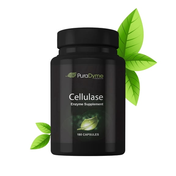 PuraDyme Cellulase Digestive Enzymes, Digestion Supplement for Women and Gut Health (180 Caps)