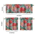 thumbnail image 6 of Kitchen Curtains and Valance Set 24 Inch Tier Pioneer Colorful Floral Curtains Small Drapes for Cafe Living Room Bathroom Farmhouse 3 Pieces Set Rod Pocket, 6 of 6