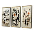 thumbnail image 3 of Designart "Abstract Urban Vision Black and White III" Modern Geometric Framed Wall Art Set Of 3 - Black Abstract Frame Canvas Set For Living Room Decor, 3 of 6