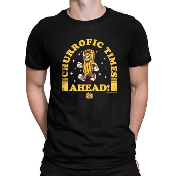 Churrofic Times Ahead Cartoon Snack Graphic - Fun Foodie Design Men's T-shirt