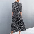 thumbnail image 4 of Pompotops Robe Longue Maxi Bohème Mode Femme Col en V Manches Mi-Longues Imprimé Floral, 4 of 4