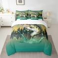 thumbnail image 2 of Bass Fish Comforter , Hunting Fishing Fitted Sheet Full, Retro Big Pike Fish Flat Sheet, 2 Rustic Farmhouse Pillow Cases, 2 Sea Animal Ocean Throw Pillow Covers, 7 Pieces, 2 of 5