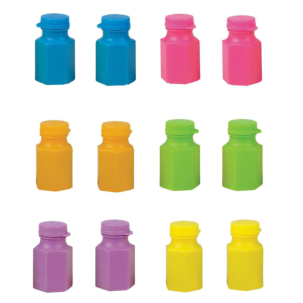 Details about   24 LOT bundle BUBBLES in Mini Party Favor Size multi colors 2" Plastic Bottles 
