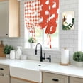 thumbnail image 5 of Japanese Rabbits Balloon Curtains for Bedroom/Front Door/Bathroom, Vintage Orange Red Plaid Farmhouse Tie Up Curtains 63 Inch Length Light Filtering Kitchen Curtains Shades for Windows 46"x63", 5 of 8