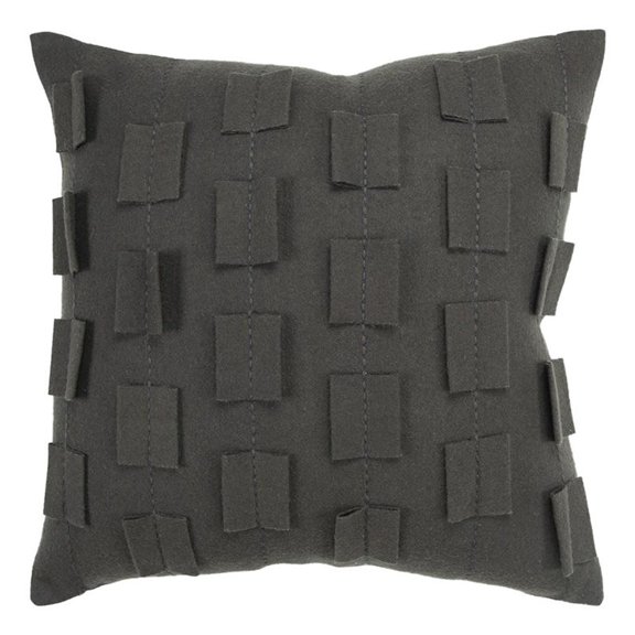 Donny Osmond Stripe 20" x 20" Wool Felt Pillow Cover in Charcoal