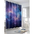 thumbnail image 3 of Starry Sky Shower Curtain, Purple Navy Night Sky Nature Minimalist Art Waterproof Shower Curtain Set with 12 Hooks Lightweight Washable Fabric Shower Curtains for Bathroom 72x72 Inches, 3 of 6