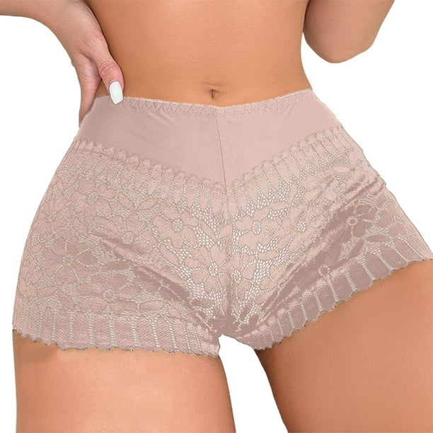 Aayomet Lace Underwear for Women Sexy Breathable Curve High Waisted  Underwear (Beige, XXXL)