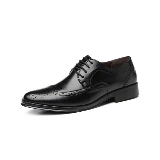 SIMANLAN Men Brogues Business Dress Shoes Wingtips Oxfords Mens Lace Up ...