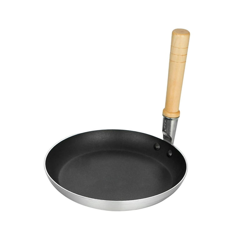 Standing Frying Pan Wooden Handle Equipment Japanese Style Tableware Durable Cookware for Pancakes Kitchen Steak B 19cm, Size: As Describe