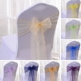 thumbnail image 2 of AYYUFE 5Pcs Organza Chair Sashes Bright Color Silky Wedding Decoration Clear Chair Cover Back Ties Wedding Reception Event Decor, 2 of 8