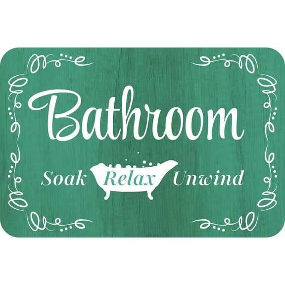 Classic Framed Plus Bathroom Soak Relax Unwind Wall or Door Sign | Home Bathroom Decor - Large