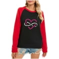 thumbnail image 5 of VALMASS Chandails Surdimensionnés de la Saint-Valentin pour Femmes Manches Raglan Col Rond Hauts Décontractés Amples Imprimés Blouses (L, Noir-H), 5 of 5