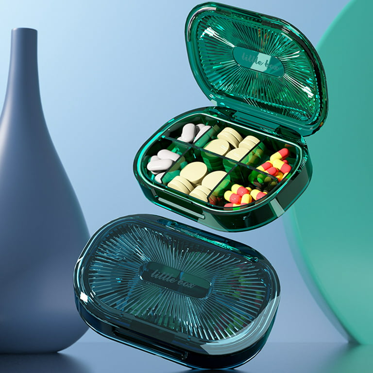 Waroomhouse Pill Storage Box Multi Compartments Anti-crack Separated Saving  Space Organized Store Pills Food Grade Moisture-proof Medicine Organizer  for Travel 