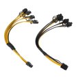 thumbnail image 1 of Cable divisor de alimentación shaofei para tarjeta gráfica GPU 2 unidades PCI-E 6 pines a 4 PCIE 6+2 pines negro y amarillo, 1 of 5