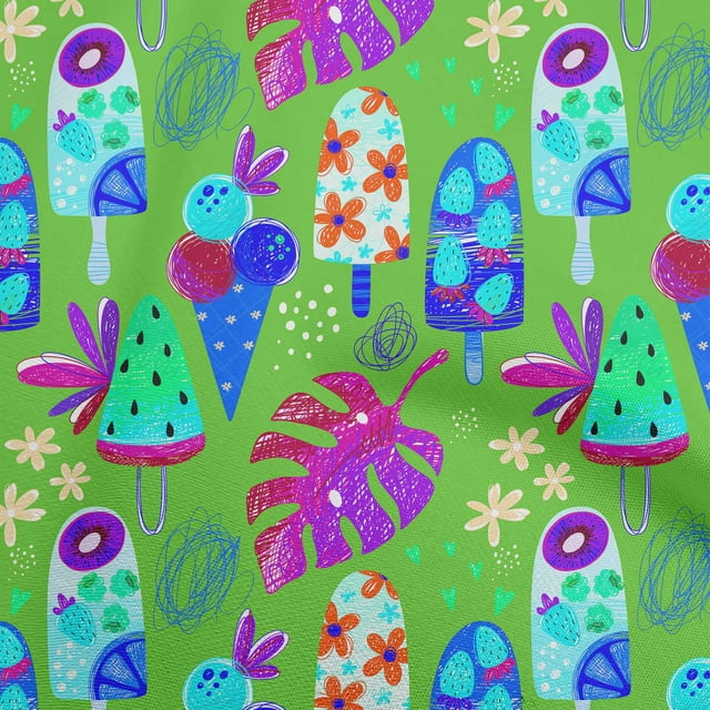 oneOone Polyester Spandex Green Fabric Texture Craft Projects Decor Fabric Printed By The Yard 56 Inch Wide-A8