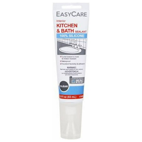 EasyCare 7079808727 Kitchen & Bath Silicone Sealant, Clear, 2.8-oz. - Quantity 6