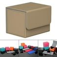 thumbnail image 3 of Sturdy Card Deck Box Organizer er Closure Collectible Side-Loading s Display Standard for TCG , Brown, 3 of 10