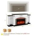 thumbnail image 3 of BOSHIRO 80" Electric Fireplace with Mantel, White TV Stand for TVs Up to 90 Inch, Entertainment Center with Storage, Stacked Stone Surround, 30" Fireplace Insert with Remote Control, White Black, 3 of 7