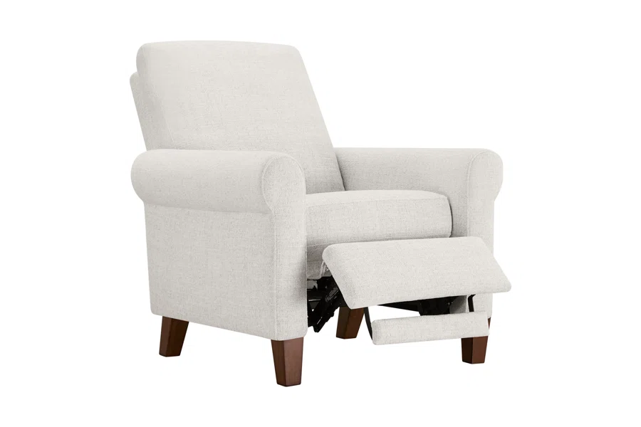 Spruce & Spring Sleek Modern Upholstered Recliner 1 Piece Indoor Use Beige Fabric