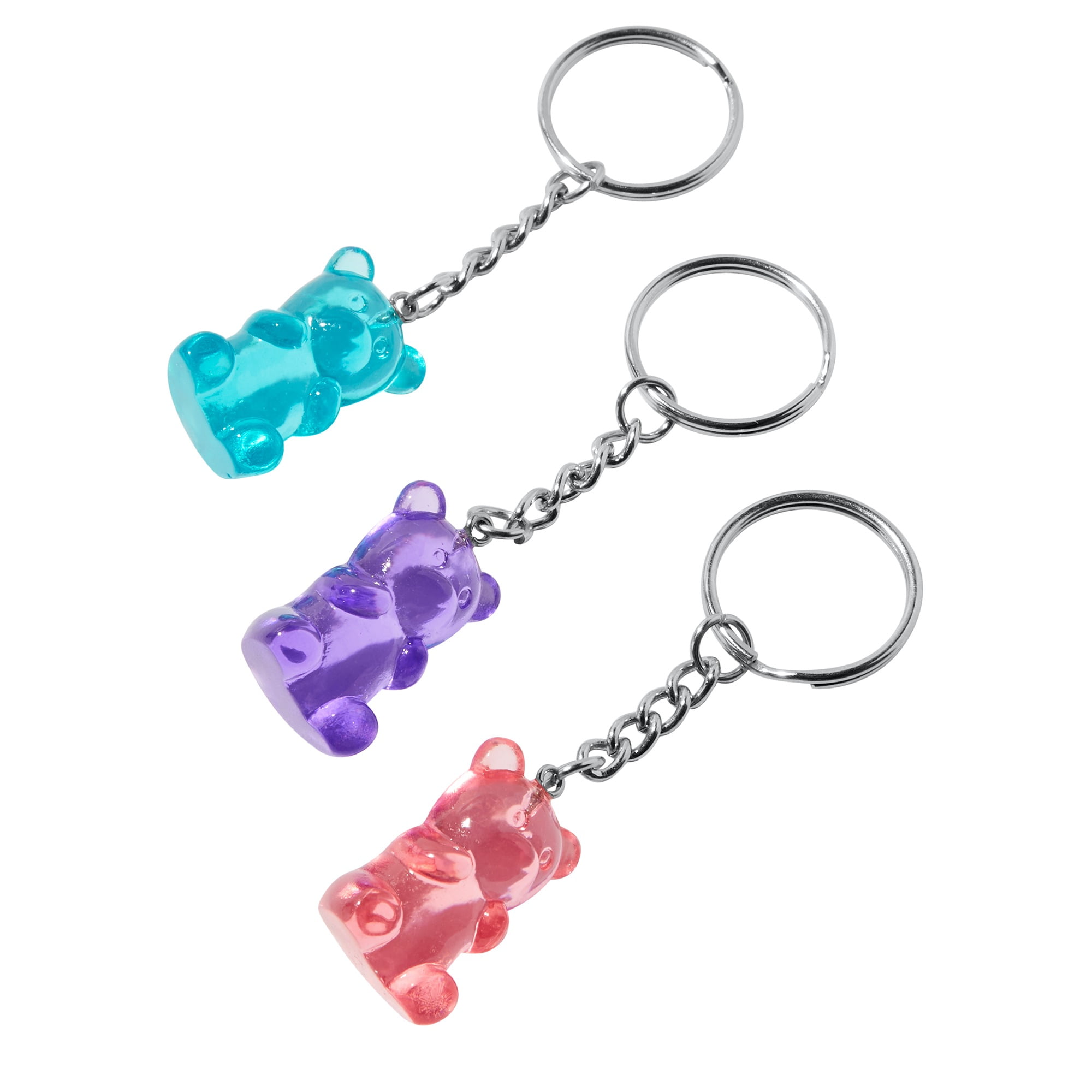 GANPUB Resin Gummy Bear Keychain - Blue Cute Candy Color Bear Charm, Keyring For Car Keys & Bags