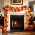 thumbnail image 5 of Artificial Maple Leaf Garland 6ft Fall Foliage Hanging Decor Halloween Thanksgiving Indoor Outdoor Wall Fireplace Door Home, 5 of 8