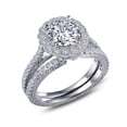 thumbnail image 4 of Lafonn Rhonda Faber Green Sterling Silver Platinum Plated Lassire Simulated Diamond Ring (2 CTTW), 4 of 5