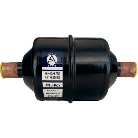 Appli Parts APFD-165S 5/8 in Liquid Line Refrigerant AC Filter Drier hvac Refrigeration 165S ODF Sweat Solder connection universal unidirectional 6in long 3in wide