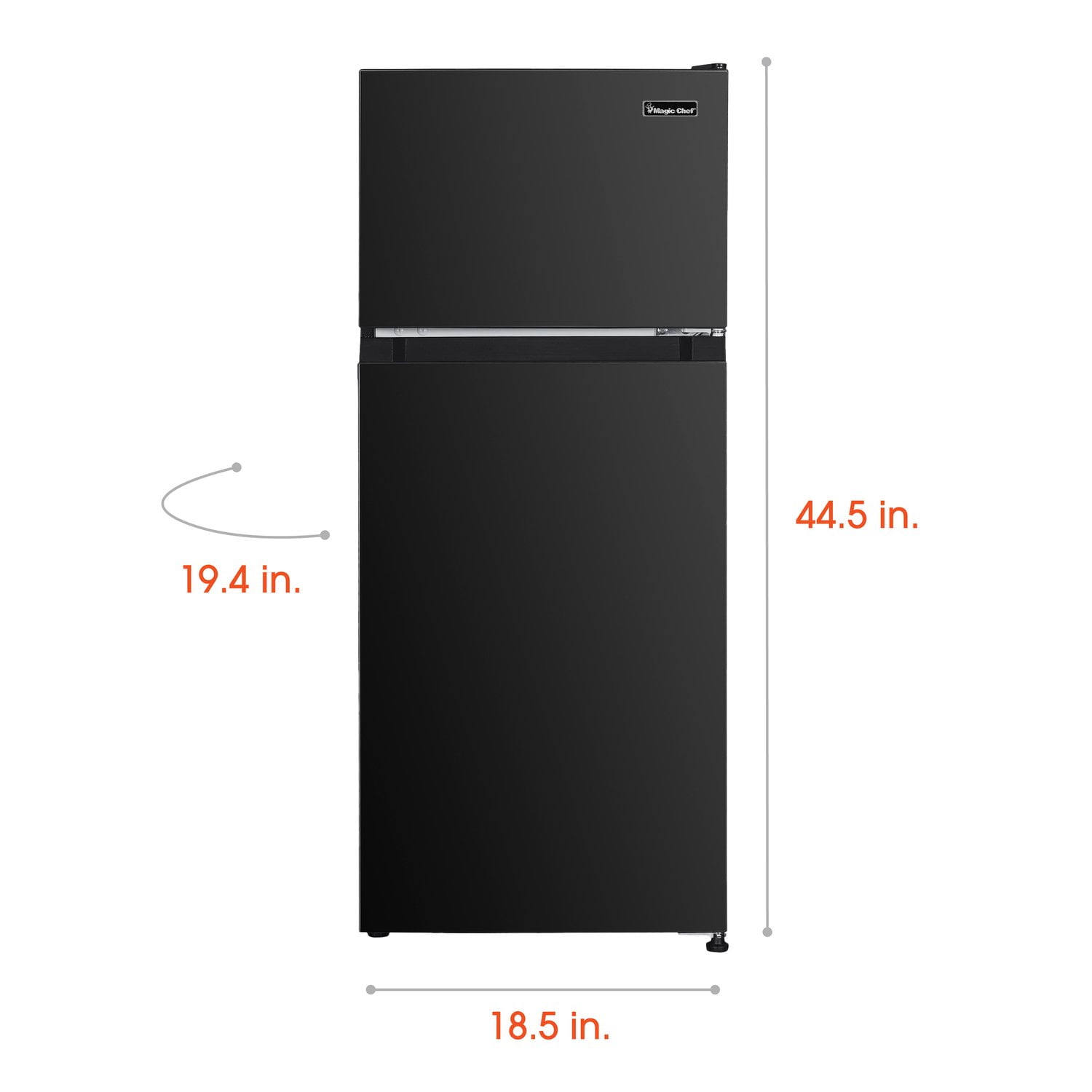 MAGIC CHEF Mini Refrigerator with Freezer in Black, HMDR45B