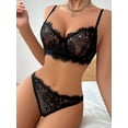 thumbnail image 3 of Classic Sexy Floral Lace Underwire Lingerie Set, 3 of 4