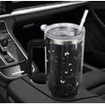 thumbnail image 6 of Skull Tumbler with Handle and Straw 40oz Skull Tumbler Travel Mug Moon Cup Insulated Leak Proof Couple Skull Tumbler Romantic Skull Gifts for Women Men-(red white), 6 of 6