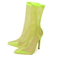 thumbnail image 5 of Mostsola Fishnet Ankle Boots for Women Pointy Toe Stiletto Sexy Nightclub Party Rhinestone Boot, 5 of 8