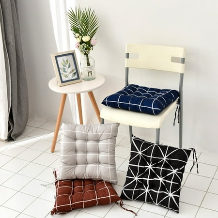 

gotofar 40x40cm Soft Square Stripe Seat Home Office Tie on Chair Cushion Car Pad Pillow