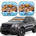 thumbnail image 2 of Picia Animals on Noah's Ark Floating 2 Piece Car Windshield Sun Shade Foldable | Foldable Sun Shield for Front Window Blocks UV Rays and Keeps Your Vehicle Cool-Medium, 2 of 7