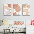 thumbnail image 2 of Pink Abstract Wall Decor Pink and Gold Canvas Art for Girls Pink Wall Art Bedroom Decor Bathroom Office Living Room Home Decorations 12"x16"x3 Panels Canvas Prints Pictures, 2 of 6