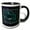 Black/White, variant on 3drose, Retro Star Map. Constellation of Cetus or Whale. Turquoise Color, 15oz Mug