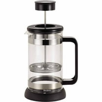 BonJour Coffee Borosilicate Glass French Press with Coaster & Scoop, 33.8-Ounce, Riviera, Black
