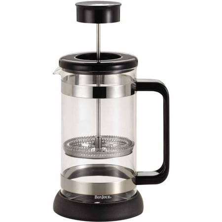 BonJour Coffee Borosilicate Glass French Press with Coaster & Scoop, 33.8-Ounce, Riviera, (Best Places To Visit In French Riviera)