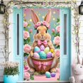 thumbnail image 4 of YWIYIUD 1PC Easter Rabbit Door Banner 71x35 Inch Easter Rabbit Door Cover Egg Rabbit Easter Door Banner Accessory Hanging Banner Sign Decoration for Happy Easter Party Decorations, 4 of 8