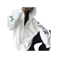 thumbnail image 4 of KOMOO Women Butterfly Print Hoodies Print Hooded Sweatshirt Zip Up Pullover Tops Streetwear Jacket Plus Szie, 4 of 6