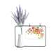 thumbnail image 1 of Patron de flores plantas rosas rojas Tarjeta de jarrón de lavanda artificial, 1 of 3