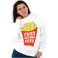 thumbnail image 3 of Funny Dating Fries Before Guys Women Crewneck Sweatshirt Brisco Brands X, 3 of 5