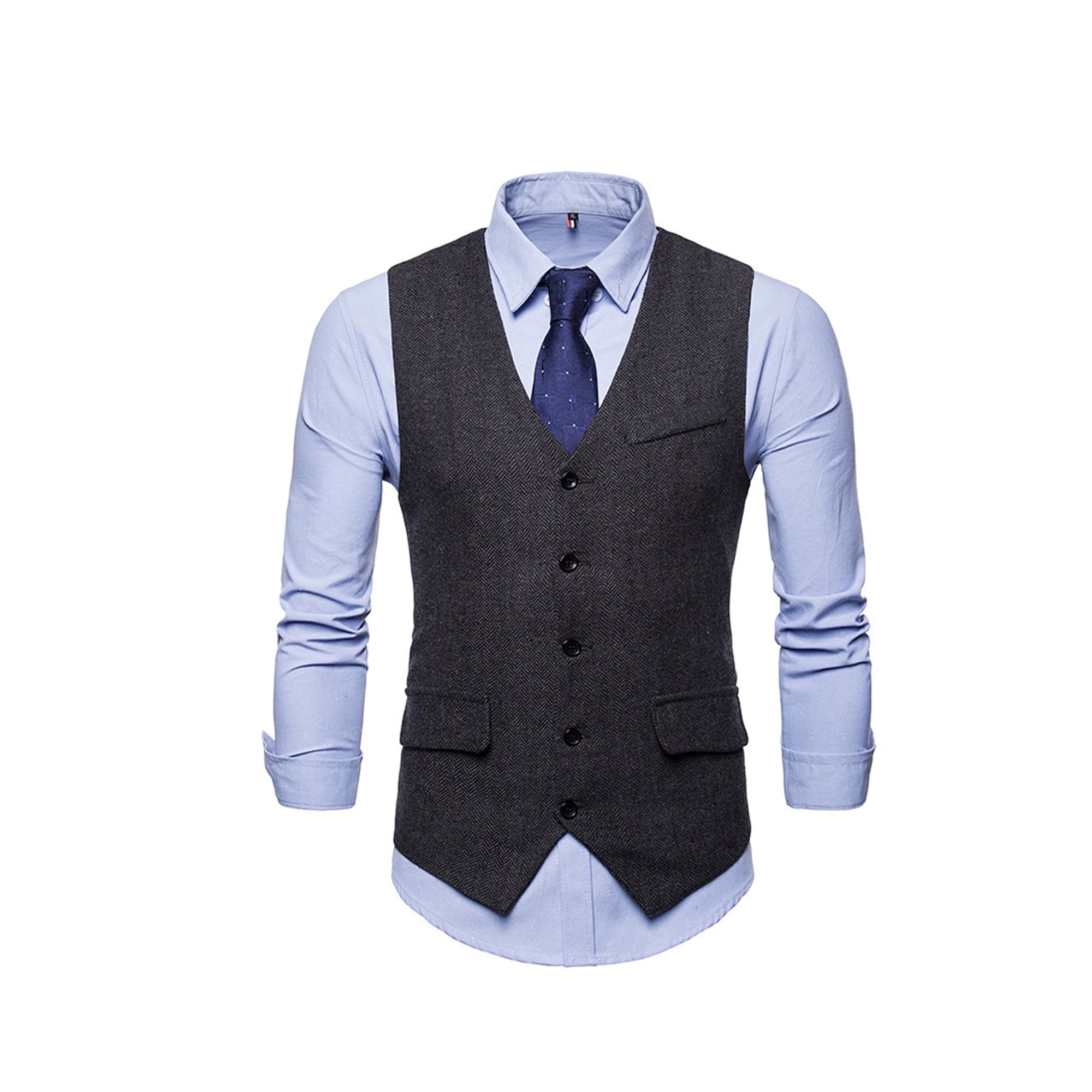 leadership longing town ZAXARRA Men's Waistcoats Formal Solid Color Waistcoat Wedding/Business Suit  Vest With Button | Walmart Canada